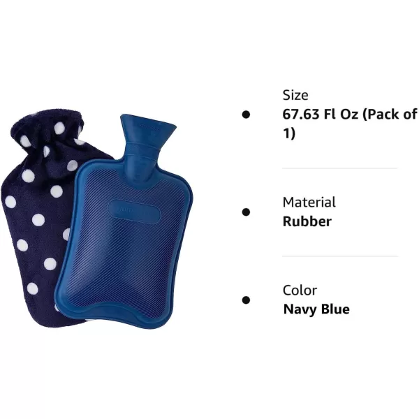 HomeTop Premium Classic Rubber Hot or Cold Water Bottle with Soft Fleece Cover 
