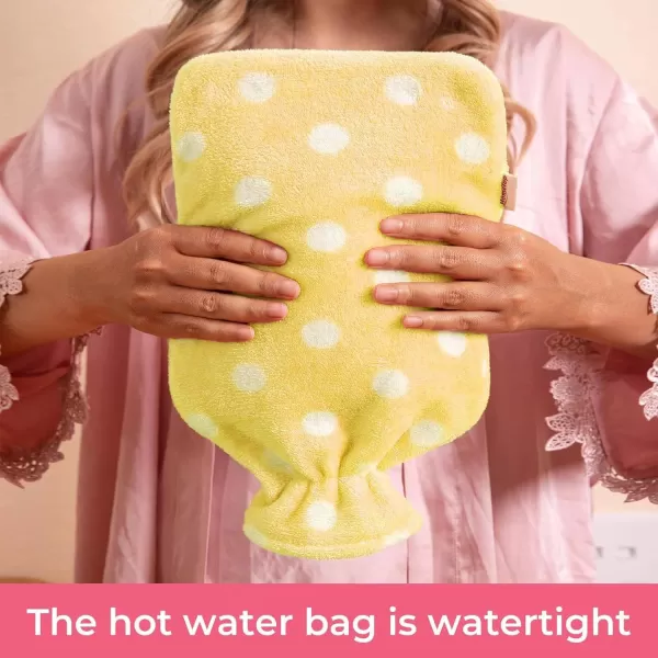 HomeTop Premium Classic Rubber Hot or Cold Water Bottle with Soft Fleece Cover 