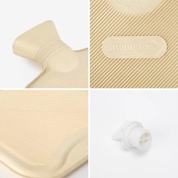 HomeTop Premium Classic Rubber Hot or Cold Water Bottle with Soft Fleece Cover 