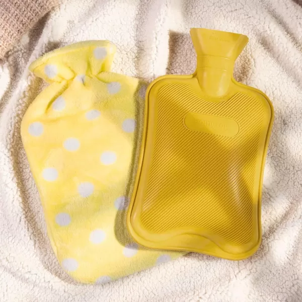 HomeTop Premium Classic Rubber Hot or Cold Water Bottle with Soft Fleece Cover 