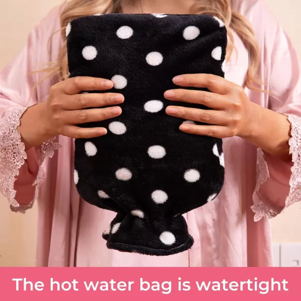 HomeTop Premium Classic Rubber Hot or Cold Water Bottle with Soft Fleece Cover 