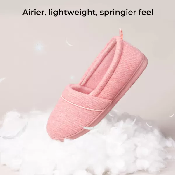 HomeTop Women's Comfort Memory Foam House Shoes, Ladies' Light Weight Terry Cloth Loafer Slippers with Indoor Outdoor Non-skid Rubber Sole