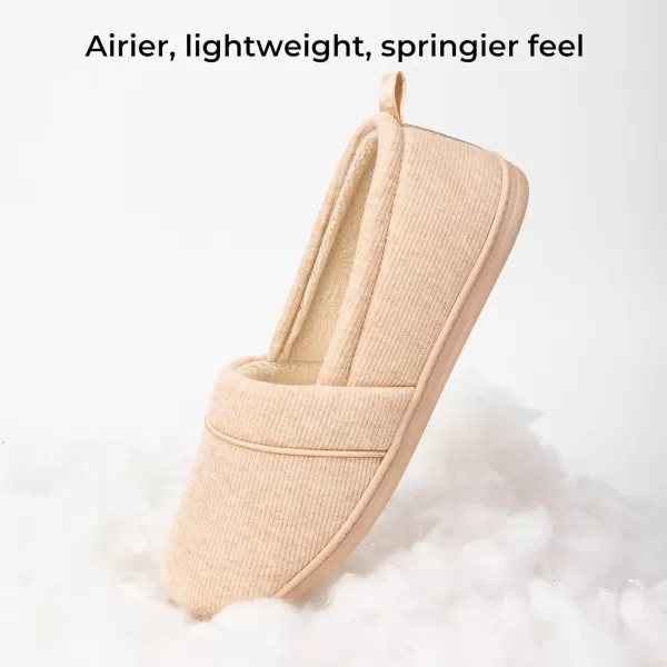 HomeTop Women's Comfort Memory Foam House Shoes, Ladies' Light Weight Terry Cloth Loafer Slippers with Indoor Outdoor Non-skid Rubber Sole
