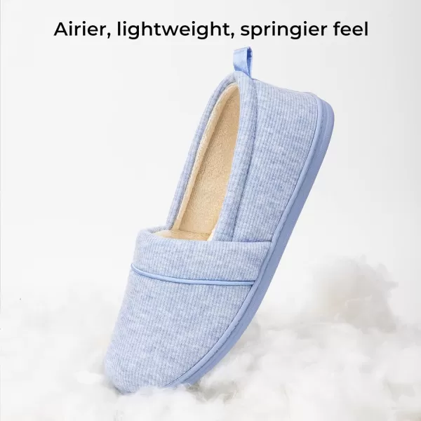 HomeTop Women's Comfort Memory Foam House Shoes, Ladies' Light Weight Terry Cloth Loafer Slippers with Indoor Outdoor Non-skid Rubber Sole