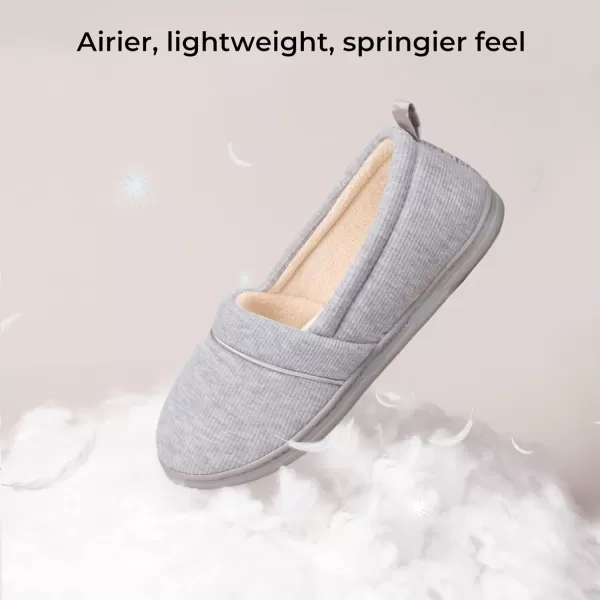 HomeTop Women's Comfort Memory Foam House Shoes, Ladies' Light Weight Terry Cloth Loafer Slippers with Indoor Outdoor Non-skid Rubber Sole