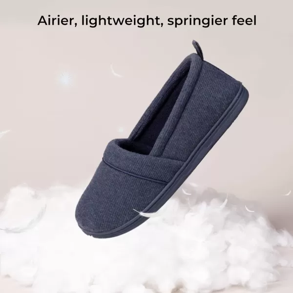 HomeTop Women's Comfort Memory Foam House Shoes, Ladies' Light Weight Terry Cloth Loafer Slippers with Indoor Outdoor Non-skid Rubber Sole