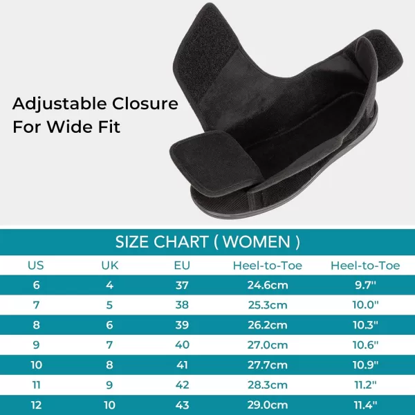 HomeTop Women's Comfy Corded Velveteen Adjustable Wide Fit Shoes Hook And Loop Memory Foam Closed-back Diabetic Swollen Feet Slippers
