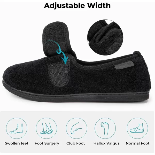 HomeTop Women's Comfy Memory Foam House Shoe Slippers with Customized Adjustable Hook and Loop