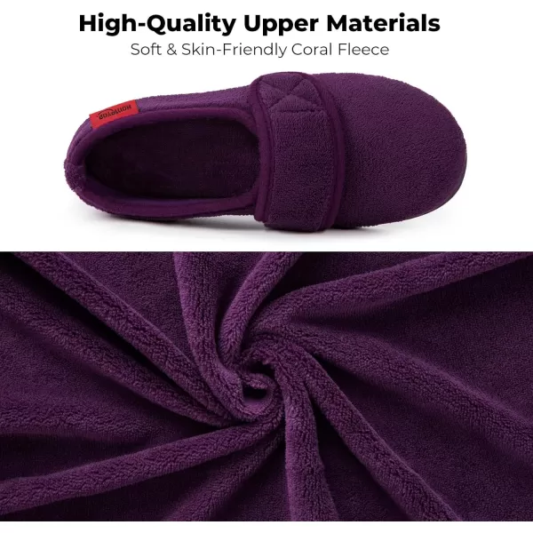 HomeTop Women's Comfy Memory Foam House Shoe Slippers with Customized Adjustable Hook and Loop