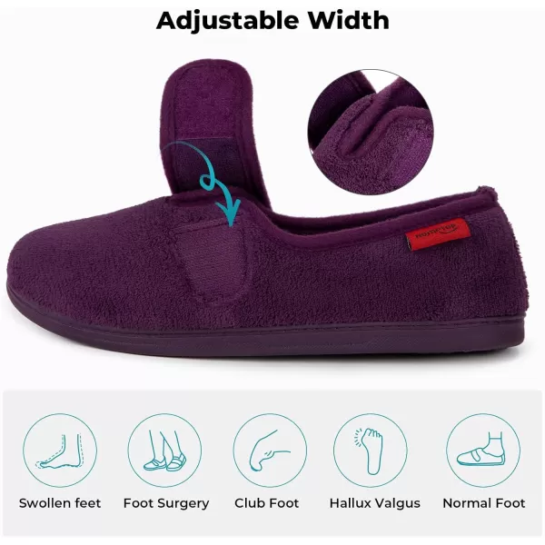 HomeTop Women's Comfy Memory Foam House Shoe Slippers with Customized Adjustable Hook and Loop