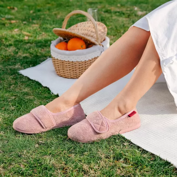 HomeTop Women's Comfy Memory Foam House Shoe Slippers with Customized Adjustable Hook and Loop