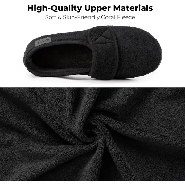 HomeTop Women's Comfy Memory Foam House Shoe Slippers with Customized Adjustable Hook and Loop