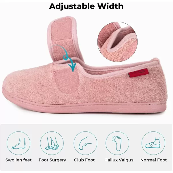 HomeTop Women's Comfy Memory Foam House Shoe Slippers with Customized Adjustable Hook and Loop