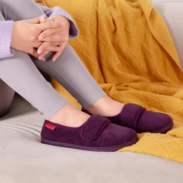 HomeTop Women's Comfy Memory Foam House Shoe Slippers with Customized Adjustable Hook and Loop