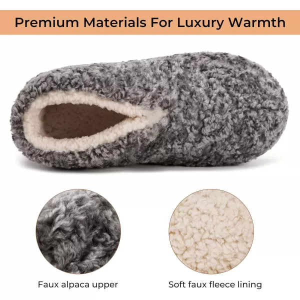 HomeTop Women's Fuzzy Bootie Slippers Warm Winter Indoor House Shoes with Teddy Fleece