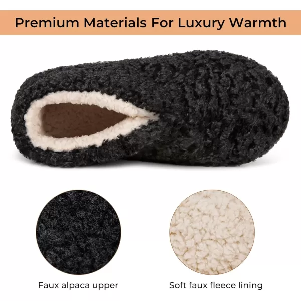 HomeTop Women's Fuzzy Bootie Slippers Warm Winter Indoor House Shoes with Teddy Fleece