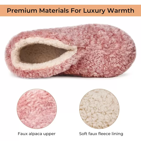 HomeTop Women's Fuzzy Bootie Slippers Warm Winter Indoor House Shoes with Teddy Fleece