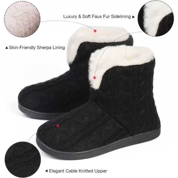 HomeTop Women's Fuzzy Memory Foam Boot Slippers with Indoor Outdoor Rubber Sole