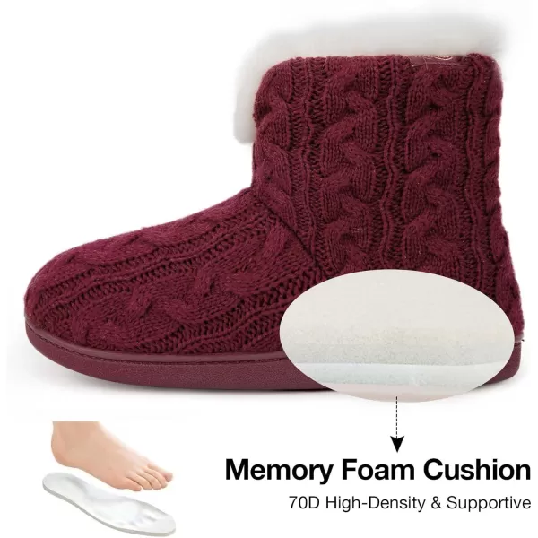 HomeTop Women's Fuzzy Memory Foam Boot Slippers with Indoor Outdoor Rubber Sole