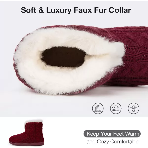 HomeTop Women's Fuzzy Memory Foam Boot Slippers with Indoor Outdoor Rubber Sole