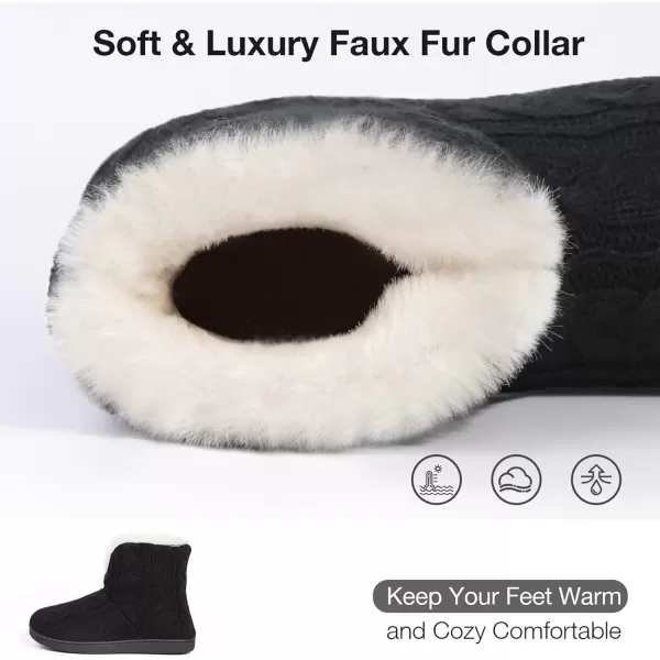 HomeTop Women's Fuzzy Memory Foam Boot Slippers with Indoor Outdoor Rubber Sole