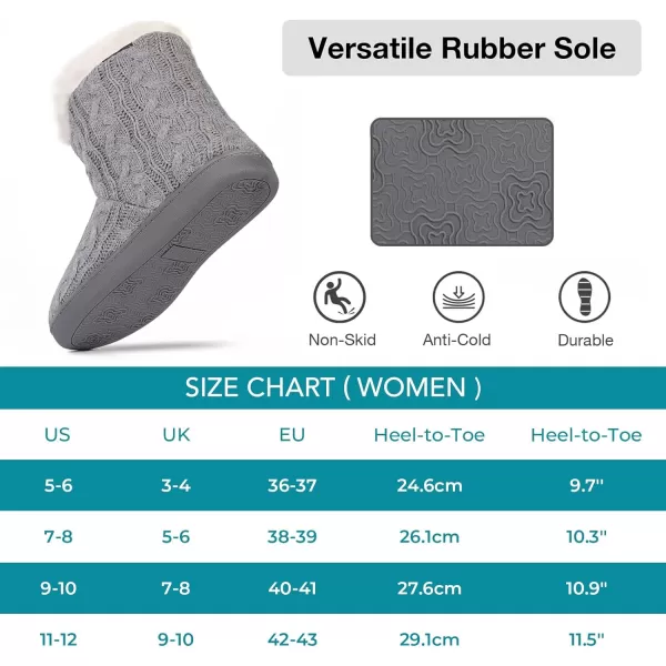 HomeTop Women's Fuzzy Memory Foam Boot Slippers with Indoor Outdoor Rubber Sole
