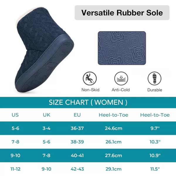 HomeTop Women's Fuzzy Memory Foam Boot Slippers with Indoor Outdoor Rubber Sole