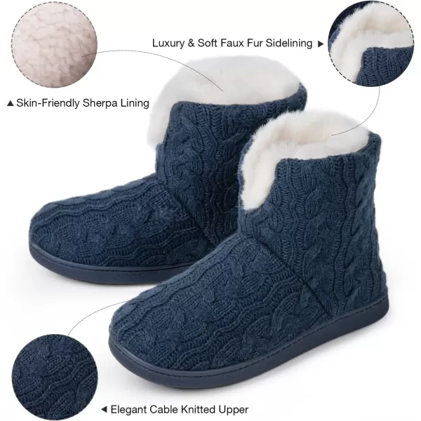 HomeTop Women's Fuzzy Memory Foam Boot Slippers with Indoor Outdoor Rubber Sole