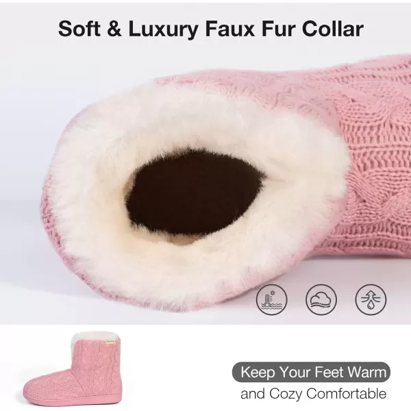 HomeTop Women's Fuzzy Memory Foam Boot Slippers with Indoor Outdoor Rubber Sole