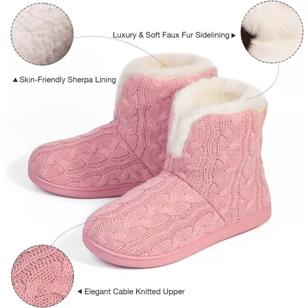 HomeTop Women's Fuzzy Memory Foam Boot Slippers with Indoor Outdoor Rubber Sole