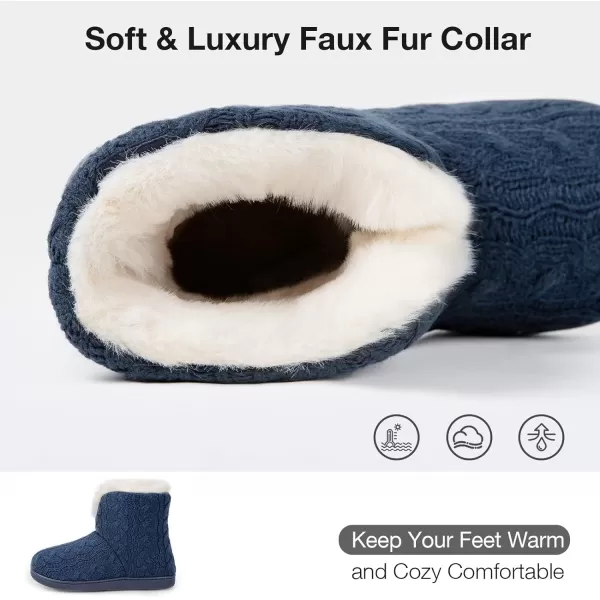 HomeTop Women's Fuzzy Memory Foam Boot Slippers with Indoor Outdoor Rubber Sole