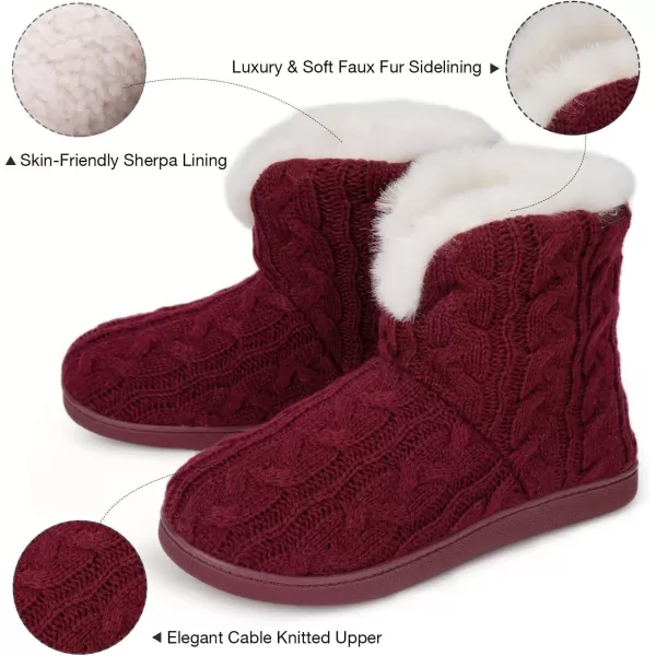 HomeTop Women's Fuzzy Memory Foam Boot Slippers with Indoor Outdoor Rubber Sole