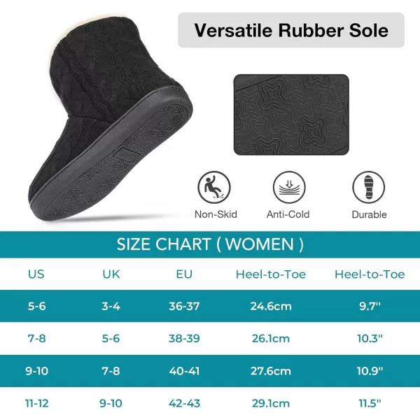 HomeTop Women's Fuzzy Memory Foam Boot Slippers with Indoor Outdoor Rubber Sole