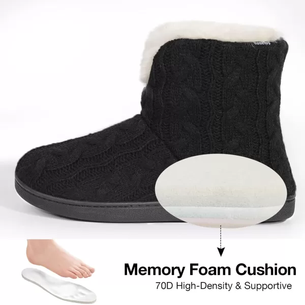 HomeTop Women's Fuzzy Memory Foam Boot Slippers with Indoor Outdoor Rubber Sole
