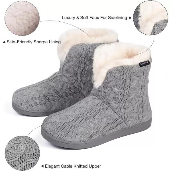 HomeTop Women's Fuzzy Memory Foam Boot Slippers with Indoor Outdoor Rubber Sole