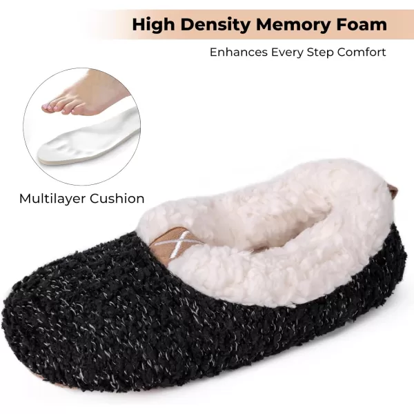 HomeTop Women's Soft Wheat hair Slipper Socks with Tweed Design