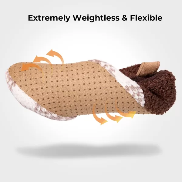 HomeTop Women's Soft Wheat hair Slipper Socks with Tweed Design