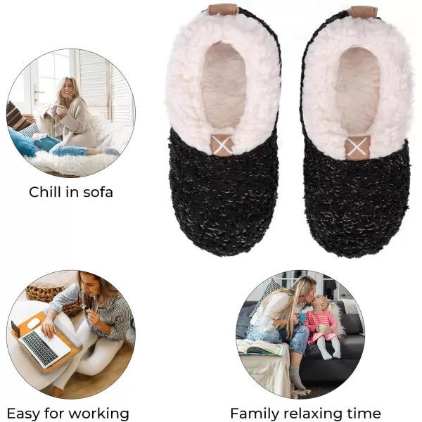 HomeTop Women's Soft Wheat hair Slipper Socks with Tweed Design