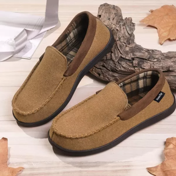 Men's Comfy Micro Wool Moccasin Slippers House Shoes Indoor/Outdoor