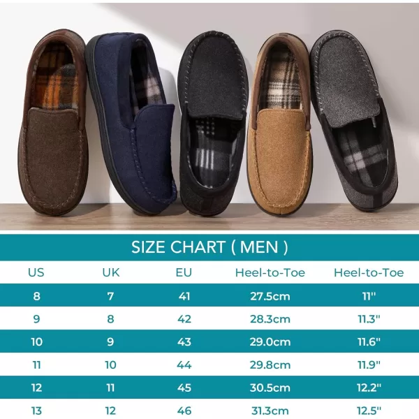 Men's Comfy Micro Wool Moccasin Slippers House Shoes Indoor/Outdoor