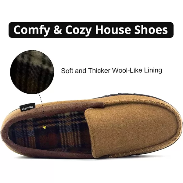 Men's Comfy Micro Wool Moccasin Slippers House Shoes Indoor/Outdoor