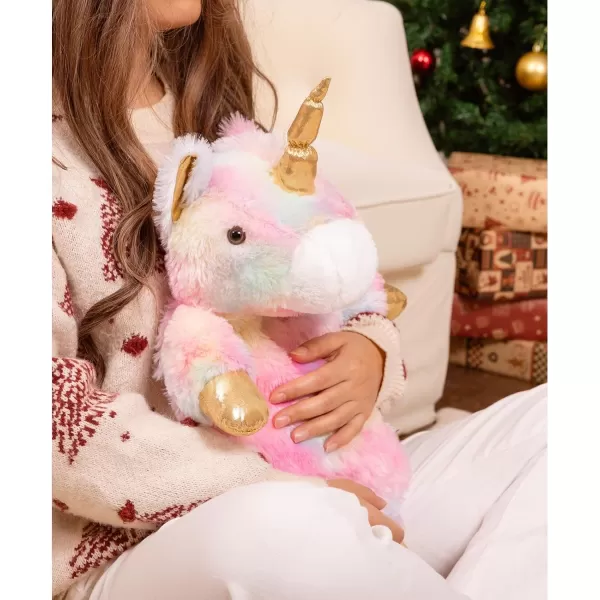 Premium Classic Rubber Hot Water Bottle with Cute Stuffed Plush Unicorn Cover 