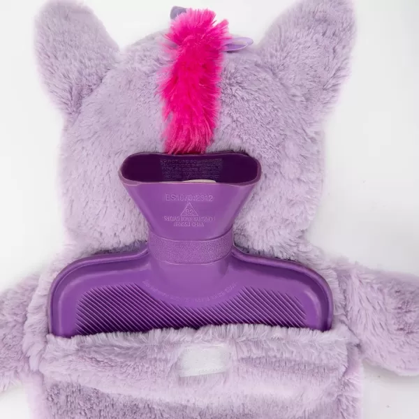 Premium Classic Rubber Hot Water Bottle with Cute Stuffed Plush Unicorn Cover 