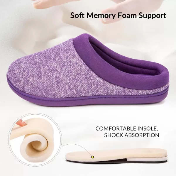 Women's Warm Cotton Knit Memory Foam Slippers Soft Yarn House Slippers with Anti Slip Sole