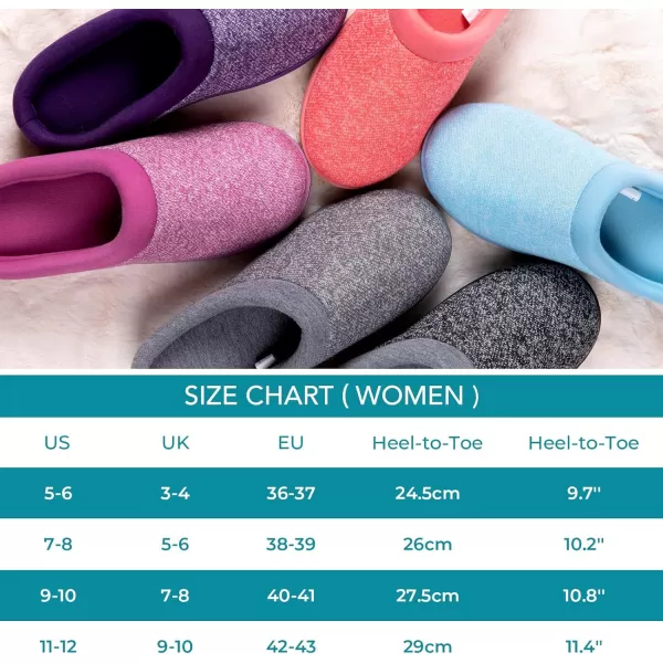 Women's Warm Cotton Knit Memory Foam Slippers Soft Yarn House Slippers with Anti Slip Sole