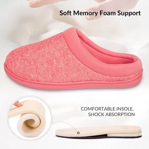 Women's Warm Cotton Knit Memory Foam Slippers Soft Yarn House Slippers with Anti Slip Sole
