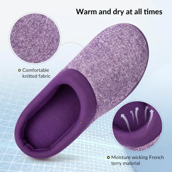 Women's Warm Cotton Knit Memory Foam Slippers Soft Yarn House Slippers with Anti Slip Sole