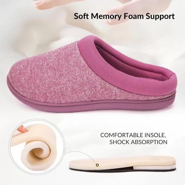 Women's Warm Cotton Knit Memory Foam Slippers Soft Yarn House Slippers with Anti Slip Sole
