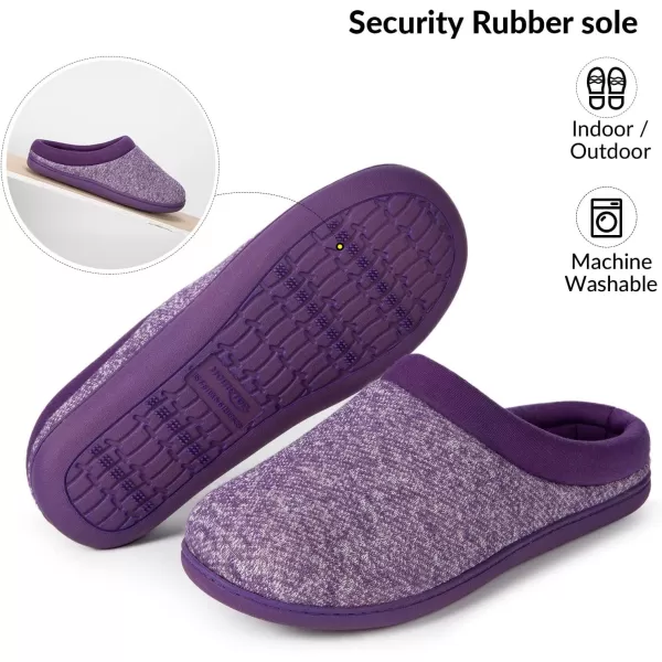 Women's Warm Cotton Knit Memory Foam Slippers Soft Yarn House Slippers with Anti Slip Sole