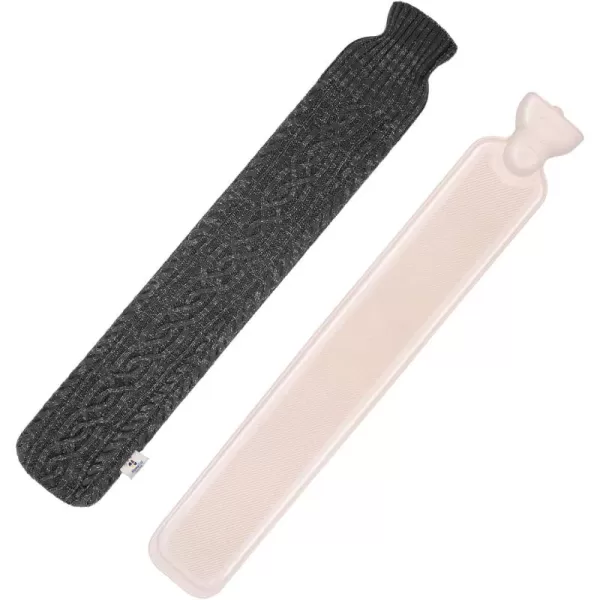 HomeTop Premium 2.25 Liters Rubber Hot Water Bottle w/Soft Bling Threads Knit Cover 